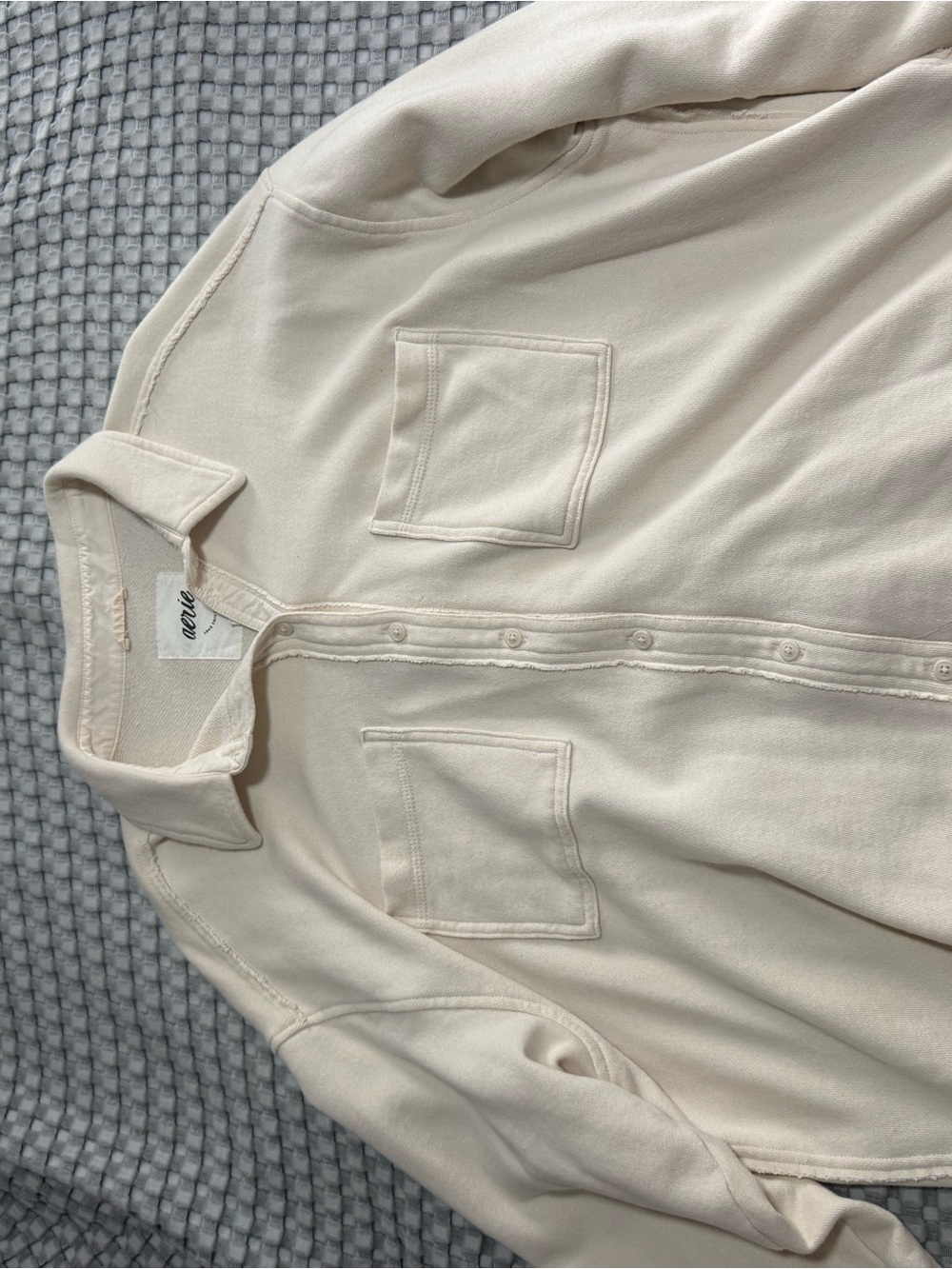 aerie Cream Knit Top with Branded Tag